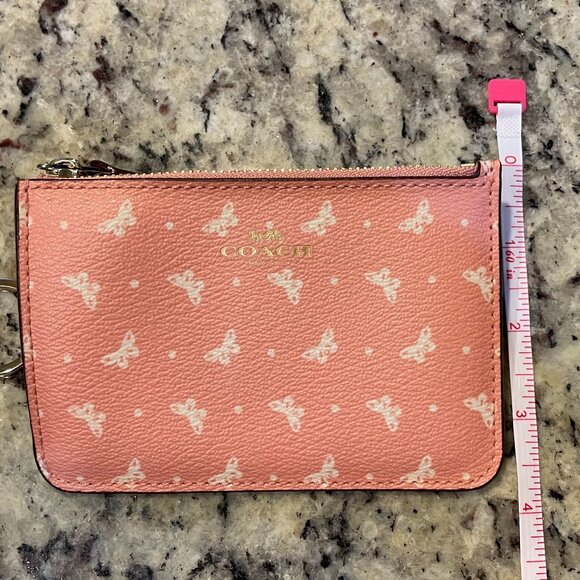 Coach Butterfly Dot Key Coin Pouch - Picture 3 of 12